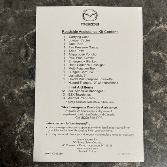NEW Mazda Roadside Assistance Kit (OEM) - Picture 10 of 10